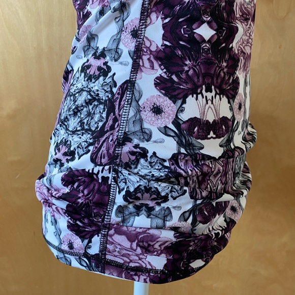 Karma Workout Racerback Floral Purple Tank Top - Picture 3 of 6
